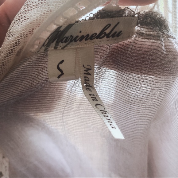 Marineblu Sheer Button Up Top - Picture 9 of 10